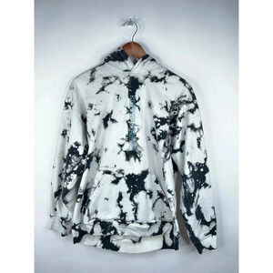 Daniel Patrick Tie Dye Logo Hoodie Sweatshirt Black White Unisex Embroidered XS